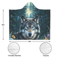 thumbnail image 3 of Forest Wolf Wearable Blanket Hoodies for Women Men Adults Wolf Lovers Plush Lightweight Cool Wolves Hooded Blankets for Camping Office Decor Birthday Gifts 60×80 Inch, 3 of 5