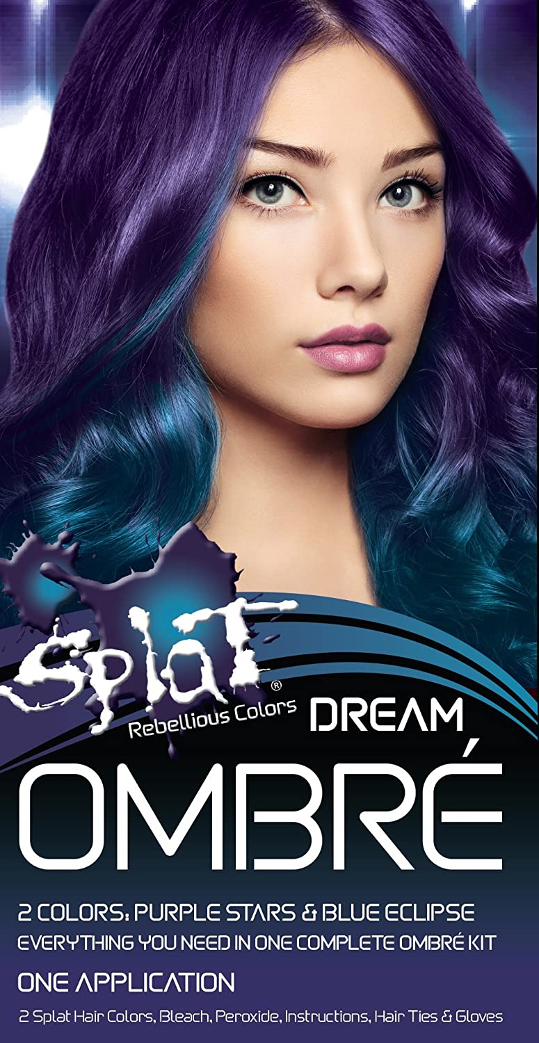 Splat Hair Color Ombre Dream Purple Stars Blue Dreams, Mango Six B&M, 2 Pack - image 1 of 1