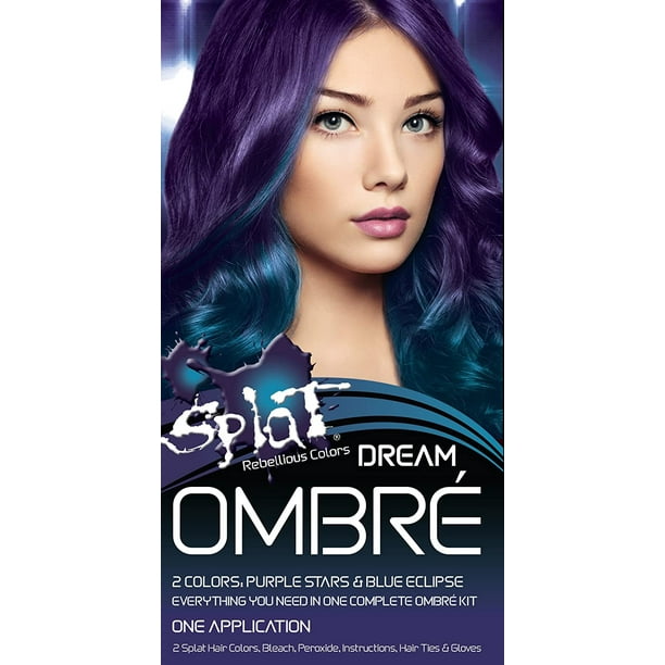 Splat Hair Color Ombre Dream Purple Stars Blue Dreams, Mango Six B&M, 2  Pack 