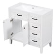 thumbnail image 3 of 36" Bathroom Vanity with Sink Combo, Modern Bathroom Storage Cabinet with One Cabinet and Drawers, Bathroom Vanity Base Only, Solid Frame and MDF Board, Easy to Install, White, 3 of 7