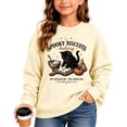 thumbnail image 2 of ZHOGXU Halloween Themed Girls Cat Pumpkin Letter Print Pullover Sweatshirt Long Sleeve O Neck Top For Kids Comfortable Outdoor Play Wear,Beige,5-6 Years, 2 of 4