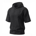 thumbnail image 7 of Men's Linen Hoodies Elbow Length Sleeve Pullover Hooded Shirts Summer Causal Beach Vacation Hoodies, 2XL, 7 of 7