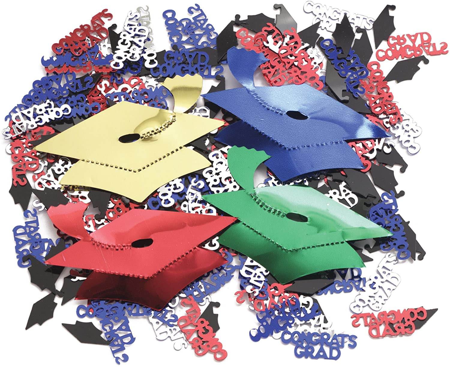 24005 Graduation Caps Confetti, One Size, Multicolored
