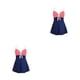 thumbnail image 2 of Minnieouse Vestido de baño sin espalda para fiesta en la piscina para mujer, traje de baño de playa de estilo informal para niñas, traje de S, raya blanca roja 2piezas, 2 of 6