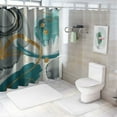 thumbnail image 7 of Shiartex Abstract Shower Curtain, Boho Aqua Green Shower Curtain Mid Century Shower Curtain Set, Waterproof Waffle Fabric Neutral Shower Curtains for Bathroom Retro Neutral Shower Curtain Decor White, 7 of 7