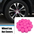 thumbnail image 2 of Unique Bargains 20pcs 17mm Rubber Car Wheel Tire Tyre Nut Screw Cover Caps Hub Protector Pink, 2 of 3