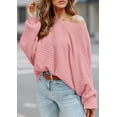 thumbnail image 4 of PRETTYGARDEN Women's Off The Shoulder Sweater Fall Fashion Pullover Long Sleeve Boat Neck Oversized Ribbed Knit Tops, 4 of 9