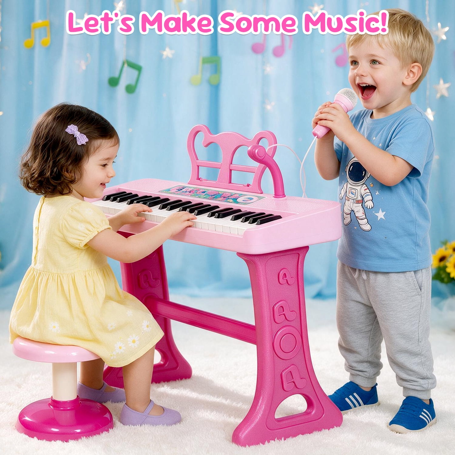 LINXUXIE Keyboard Piano Toys for Kids, 37 Keys Musical Instruments for Baby, Toddlers Birthday Gifts for 3 4 5 6 7 8 Year Old