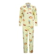 thumbnail image 3 of Christmas pajamas Women's Casual Lapel Button Print Long Sleeved Pajama Pants Two Piece Set, 3 of 7