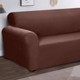 thumbnail image 3 of Graflsoa Universal Anti-Slip Milk Silk Sofa Cover, Stretchable 4-Seater in Light Coffee, All-Season Full Coverage Slipcover, 3 of 5