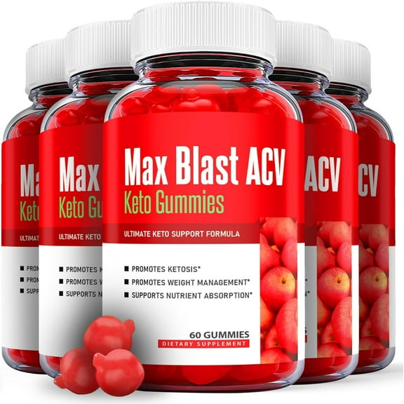(5 Pack) Max Blast Keto ACV Gummies -Apple Cider Vinegar Supplement for Weight Loss - Energy & Focus Boosting Dietary Supplements for Weight Management & Metabolism - Fat Burn - 300 Gummies