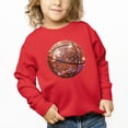 thumbnail image 4 of Basketball Faux Glitter Sweatshirt for Girls Trendy Girly Baseketball Player Pullover Red Sweatshirt Youth Small, 4 of 4