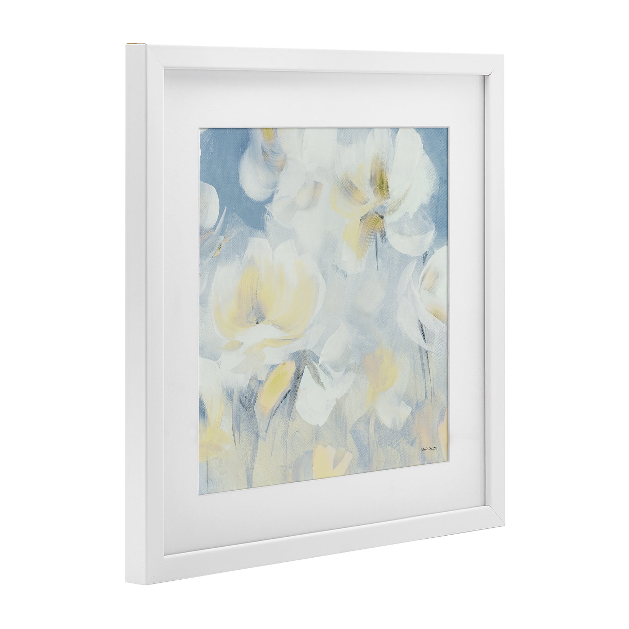 Stupell Industries Soft & Gentle Flower Field White Framed Print Under Glass, design by Lanie Loreth