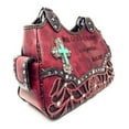 thumbnail image 3 of Texas West Bible Verse Rhinestone Cross Agate Stone Cross Cowgirl Women Handbag in 4 Colors, 3 of 3
