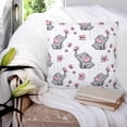thumbnail image 3 of 18x18 Pillow Covers Set of 2, Cute Elephants Throw Pillow Covers Decorative Couch Cushion Case, Cartoon Funny Butterflies Pink Microfiber Square Pillowcases for Bedroom Car Living Room, 3 of 7