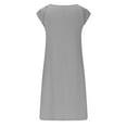 thumbnail image 4 of BLVB Womens Summer Casual Tshirt Dress Loose Lace Cap Sleeve Beach Sundresses Floral Trim V Neck Tunic Dress, 4 of 5