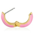 thumbnail image 5 of Gold Plated Colored Enamel Original But Chunkier - Pink ( Candy ) Huggie Hoop Hoop Earrings for Women, 5 of 5