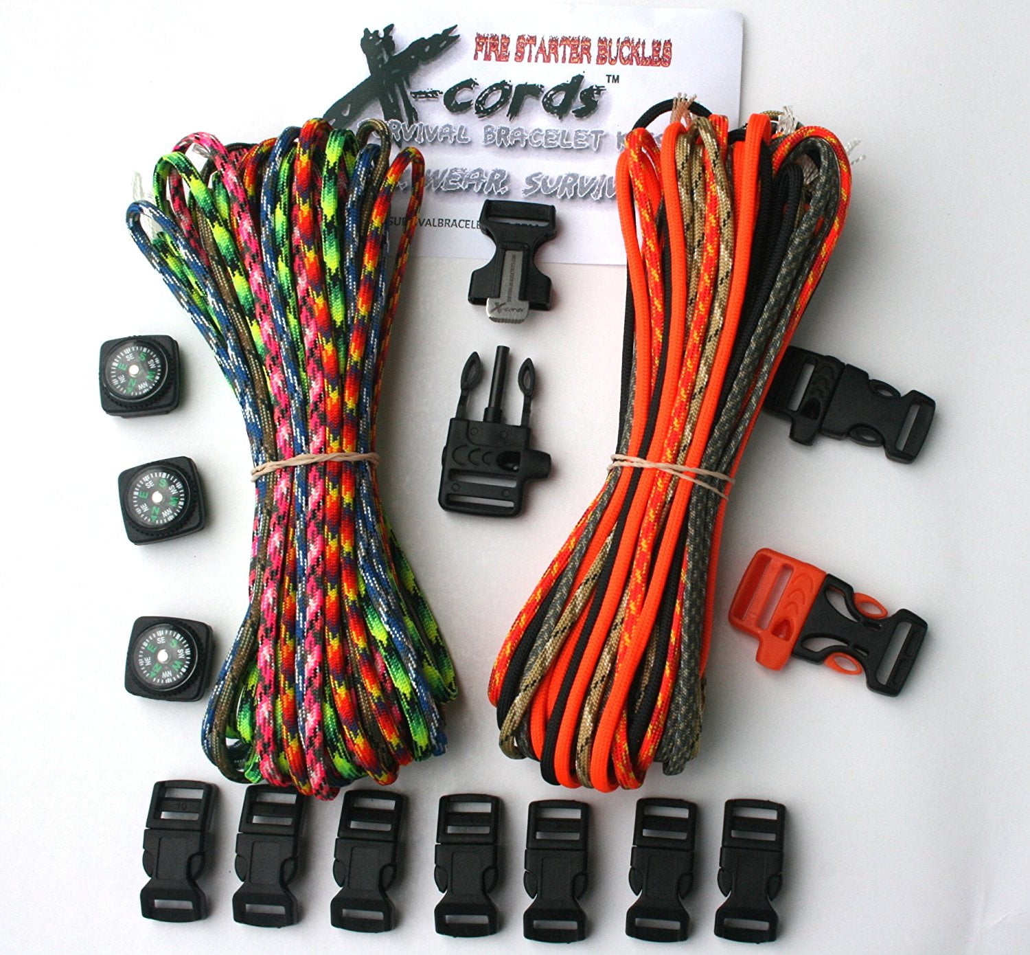 Paracord Bracelet kit XCORDS 550 para cord with buckles and
