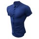 thumbnail image 4 of Sunloudy Camisa casual para hombre, color sólido, manga corta, cuello de solapa, ajuste delgado, tops de ocio con botones Sunloudy moda, 4 of 6