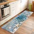 thumbnail image 3 of Blue Octopus Coastal Runner Rug 2x6 FT, Non Slip Hallway Carpet, Summer Beach Ocean Starfish Coral Washable Soft Floor Carpet Throw Runner Carpet Long Rug for Entryway Kitchen Bedside Sliding Door, 3 of 9