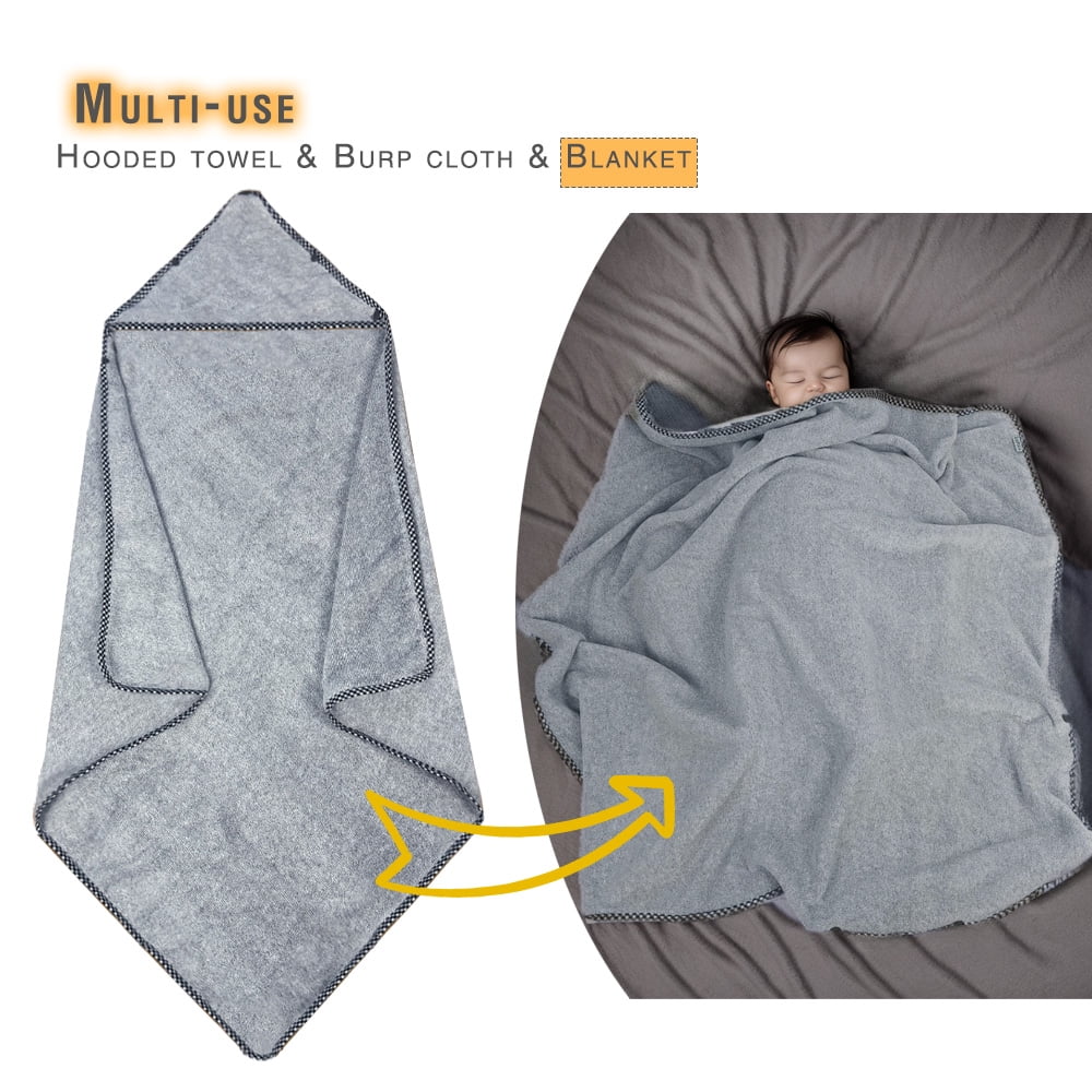 3 in 1 Baby hooded towel, removable hood, 2 pack