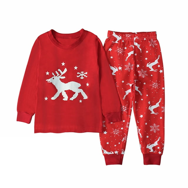 Conjunto de 2 piezas de camiseta y pantalones de alce de nieve de manga larga para niños y niñas, ropa de Año Nuevo para bebés y niños