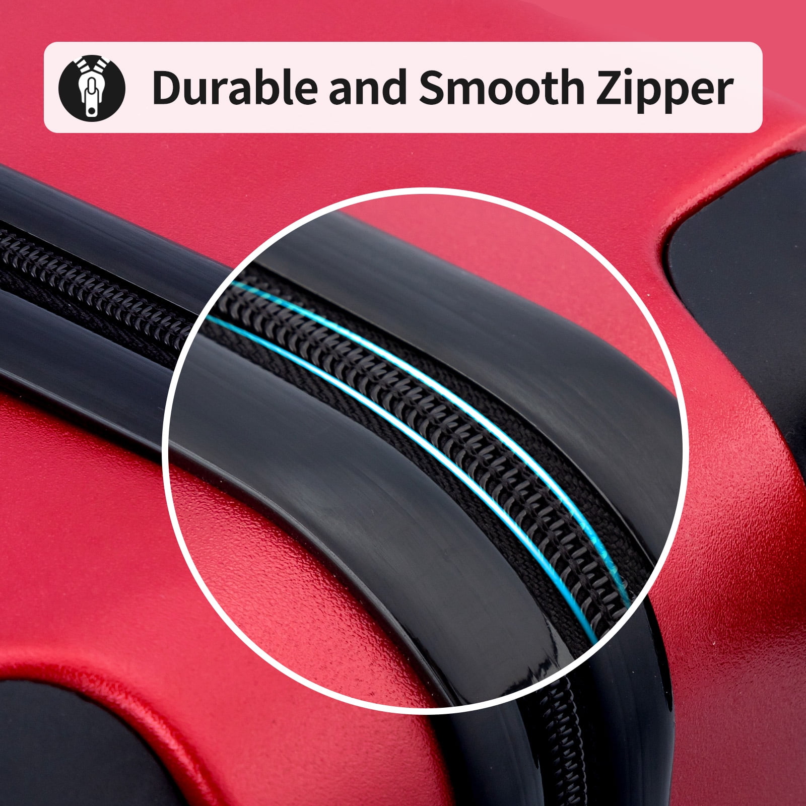 Zimtown 3-Piece Luggage Set with 8 Packing Cubes, Hard Shell Suitcases with Spinner Wheels TSA Lock, Red