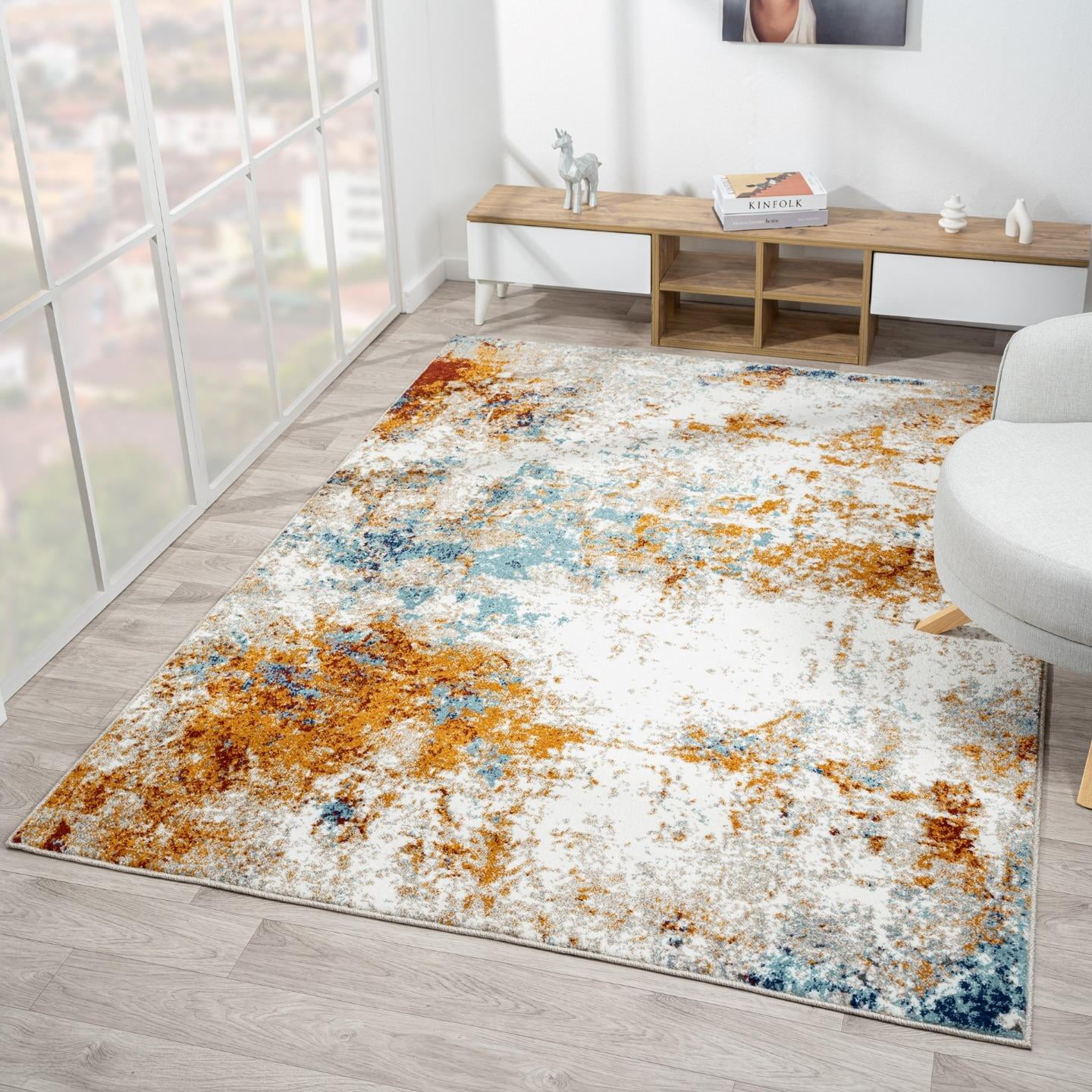 LUXE WEAVERS Modern Abstract Multi 8x10 Area Rug for Living Rooms and Bedroom