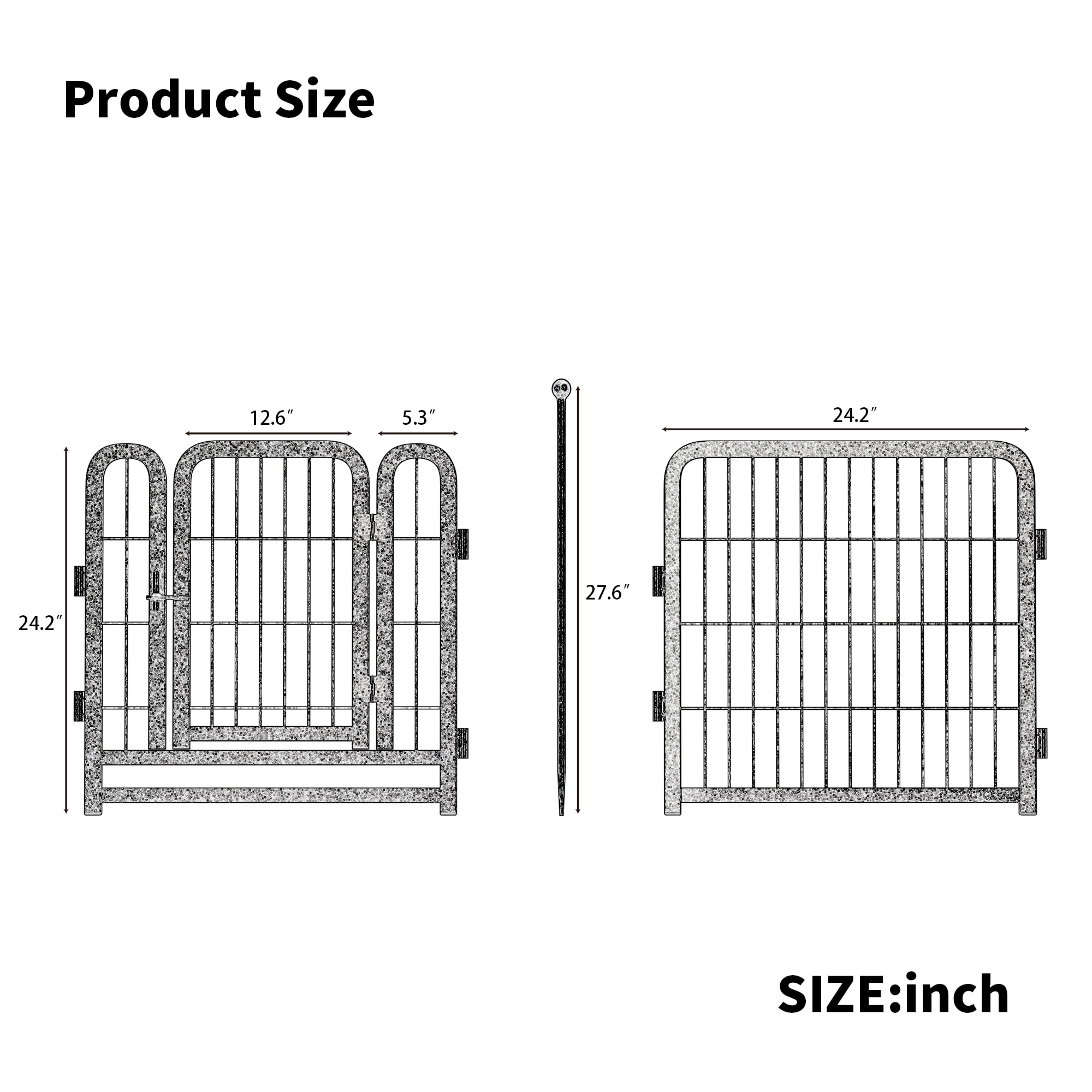 Pefilos Outdoor Dog Playpen 24" 8 Panels Indoor Dog Fence Metal Dog Pen Heavy Duty Pet Puppy Exercise Pen for RV Camping Garden Yard, White
