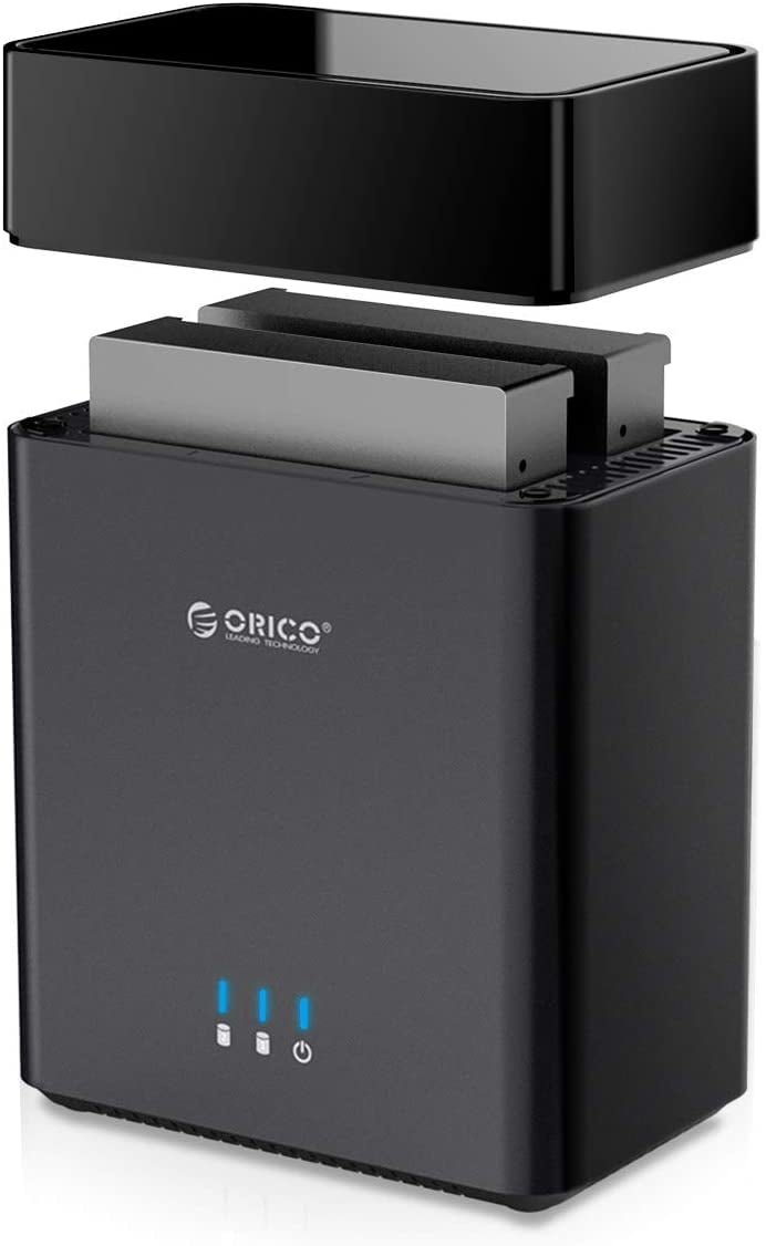 ORICO Dual Bay External SATA Hard Drive Docking Station USB3.0 to SATA 5Gbps Magnetic 3.5" USB Hard Drive Enclosure SSD/HDD Docking Station Support 2*18TB Max UASP with 12V/4A Adapter