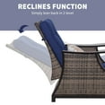 thumbnail image 6 of Outsunny PE Wicker Solid Print Removable Cushion Covers Outdoor Recliner Chair, Blue / Dark Blue, 6 of 9