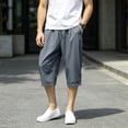 thumbnail image 2 of Men's Long Athletic Shorts 13'' Quick Dry Workout Running Capri Pants Loose Fit Lightweight Sports Gym Basketball Shorts with Pockets Dark Gray, 2 of 3