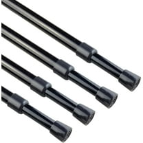 GHGSDH-4 Pack 5/8" Spring Tension Curtain Rod, RV Tension Bars, Cupboard Rod Black 10 to 16 Inch