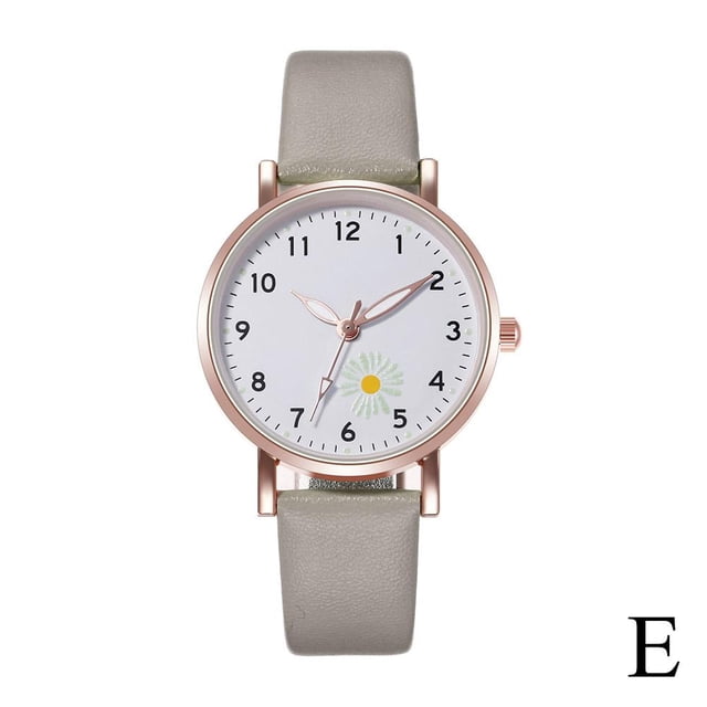 Simple And Fashionable Temperament Small Daisy Retro Belt Watch Girl Student Watch College Style Forest Quartz Watch