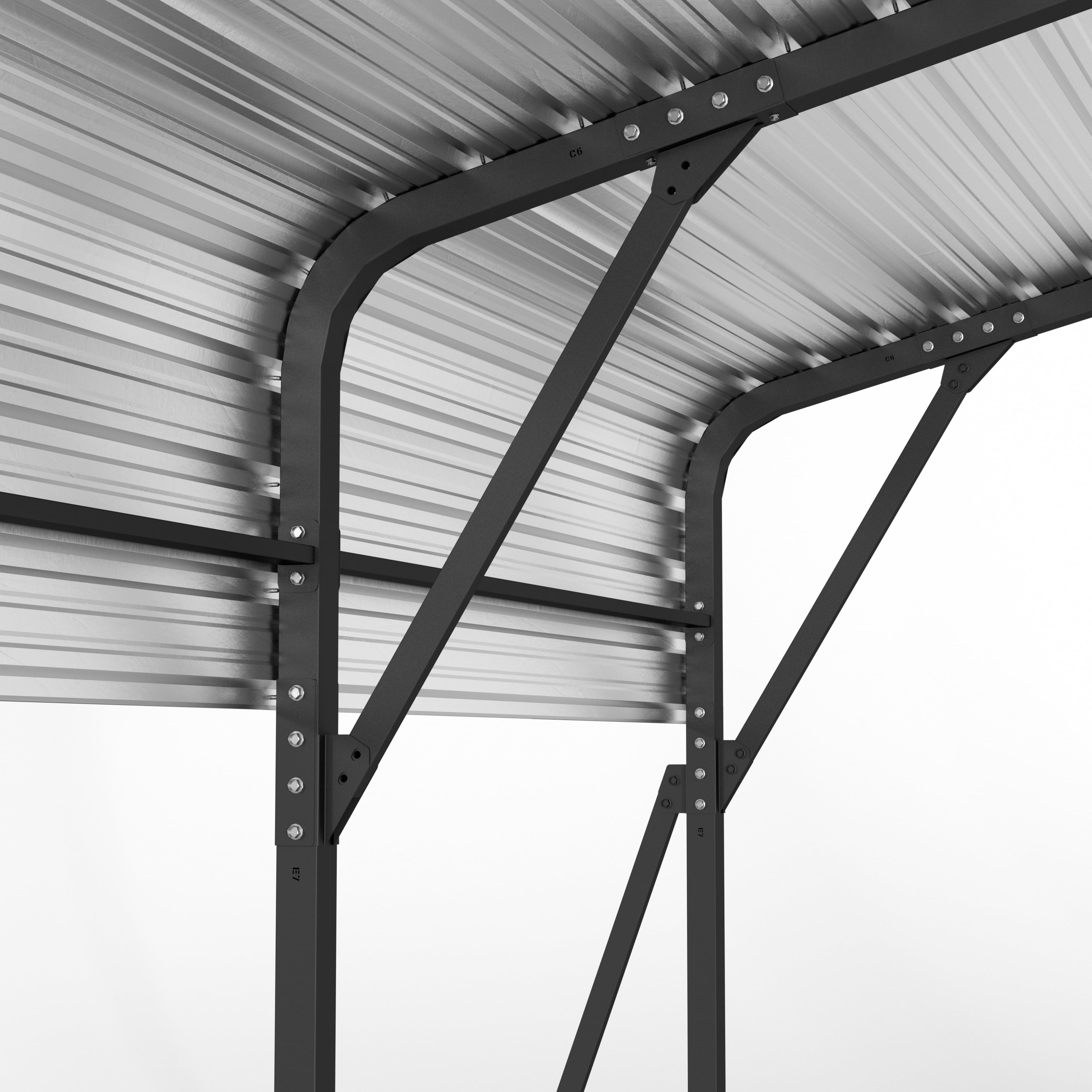 20x20FT Metal Carport Heavy Duty with Galvanized Steel Roof, Outdoor Garage Car Shelter Shade for 2 Cars, Boats and Truck