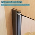 thumbnail image 3 of 31" W x 55" H Frameless Tub Shower Door, 180° Pivot Bathtub Shower Door with 1/4"(6mm) Thick SGCC Tempered Glass Door, Reversible Installation, Matte Black, 3 of 7