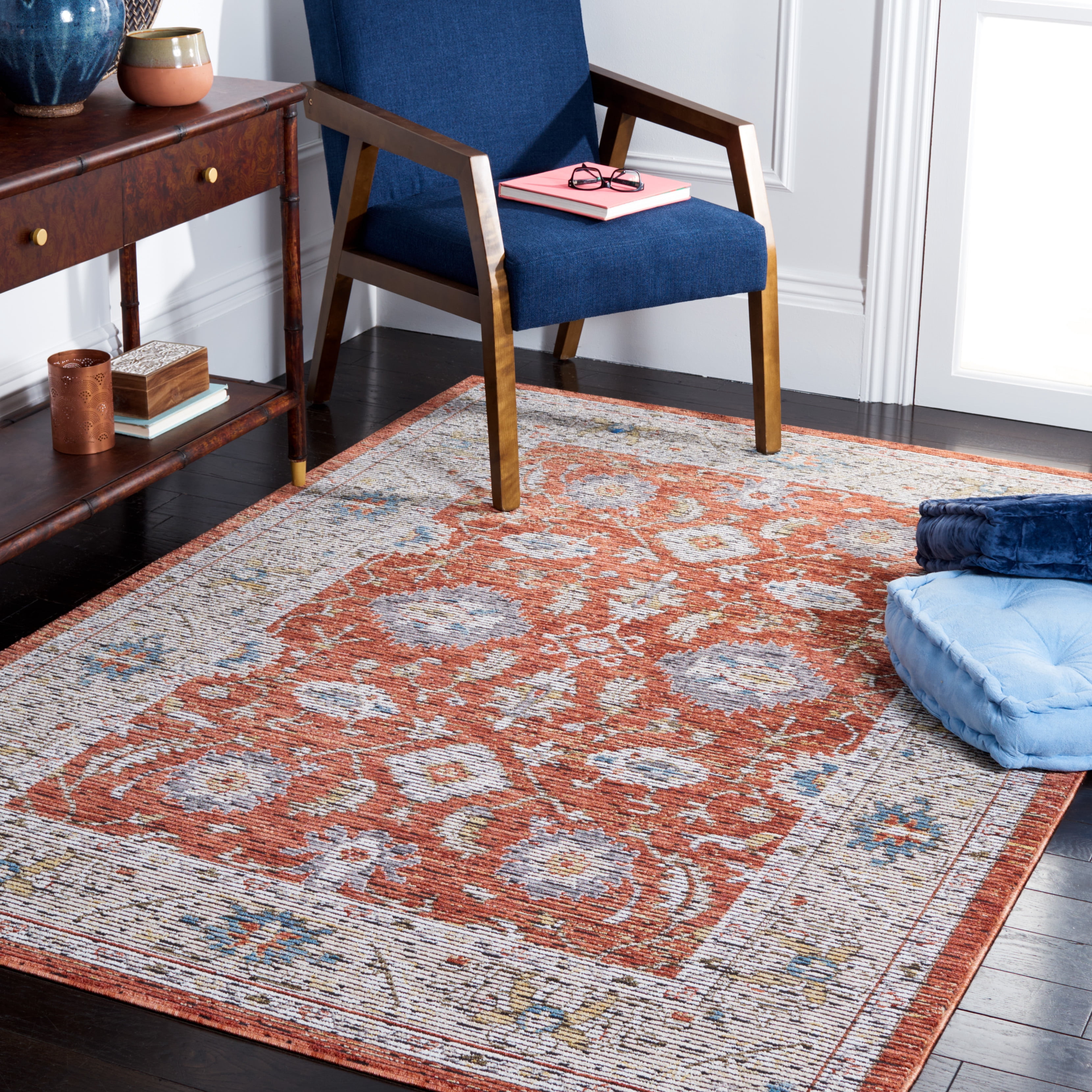 SAFAVIEH Sierra Terence Abstract Area Rug, Ivory/Rust, 7'9" x 10'5"