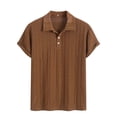 thumbnail image 2 of Zivyakyron Men's Polo Shirts Summer Short Sleeve Collared Clothes for Men Beach Plian Loose Casual Breathable Top, 2 of 5