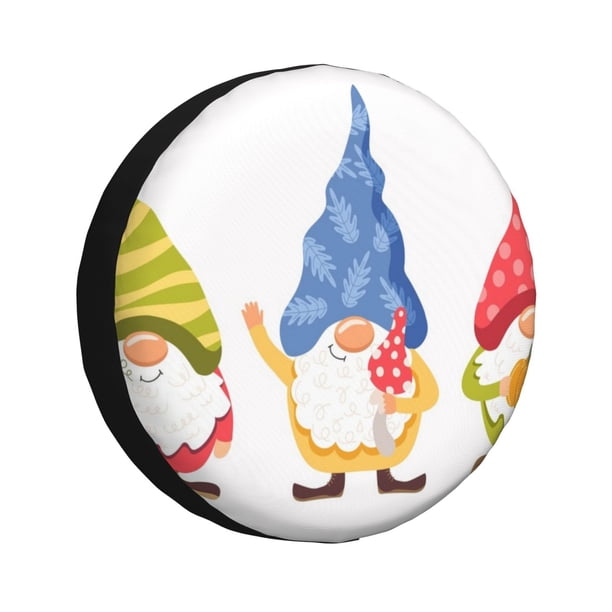 Balery Autumn Funny Gnomes Cubiertas para Neumáticos - Protector Resistente para Neumáticos de Camioneta, SUV, Remolque, Camper y RV-15 inch