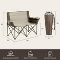 thumbnail image 3 of CORE Loveseat Double Outdoor Camping & Tailgate Chair, Mocha, 3 of 8