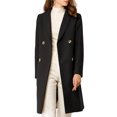 thumbnail image 2 of Allegra K Women's Shawl Collar Double Breasted Chevron Belt Leisure Long Blazer, 2 of 6
