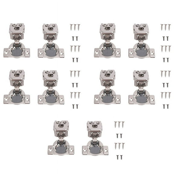 Qtmnekly 10 Pack 1-1/4 Inch 3D Overlay Soft Close Concealed Hinges for Face Frame Door, Control Closing Speed,105° Open Angle steel Silver