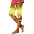 thumbnail image 2 of YUGYXL Fashion Print Capri Leggings for Women High Waisted Tummy Control Yoga Leggings Sexy Stretchy Butt Lifting Crpooed Pants Casual Soft Capris A Multicolor XL, 2 of 5