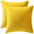thumbnail image 1 of Fundas de almohada Dezene, color amarillo, 45 x 45 cm, paquete de 2 unidades, de terciopelo suave y acogedor, 1 of 6