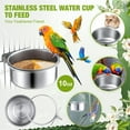 thumbnail image 5 of Stainless Steel Bird Water Feeder & Food Bowl 3 Pack with Clamp, Bird Cage Feeder Bowls for Parrot, Cockatiel, Hamster, Cat and Other Small Animals, 5 of 6
