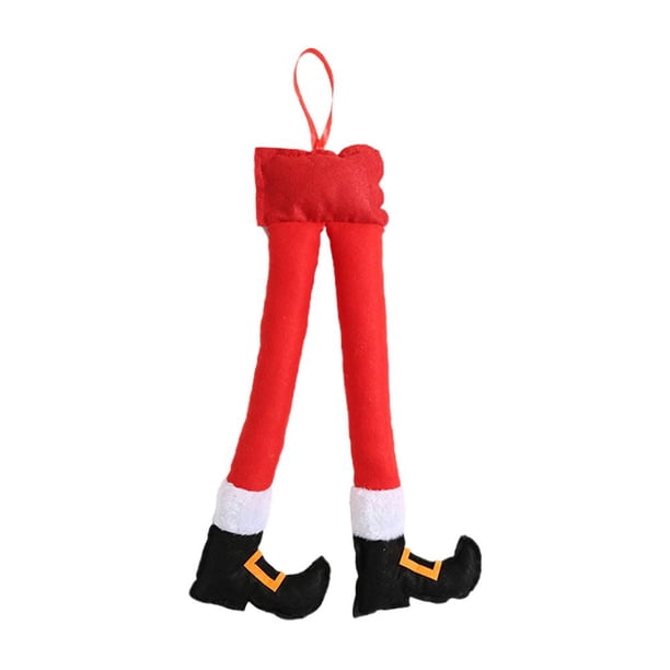 CAIROYAR Accesorios para coche con patas de elfo de Papá Noel de fvituve, colgante para pata de maletero de coche, pata de elfo de dibujos animados de Navidad para maletero de coche, decoraciones navi