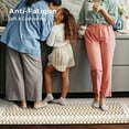 thumbnail image 3 of Floral Checkerboard Anti-Fatigue Kitchen Mat Set of 2, Cushioned Foam Kitchen Mats for Floor, Waterproof Non Slip Comfort Mat, Modern Kitchen Rug for Kitchen Decor, Sink, Khaki Tan, 3 of 6