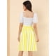 thumbnail image 5 of Allegra K Falda Mujer Midi A Rayas Con Botones Y Elástica, dos colores Amarillo M, 5 of 6