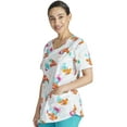thumbnail image 6 of Tooniforms Scrubs Top For Women V-Neck Print TF727, 6 of 6