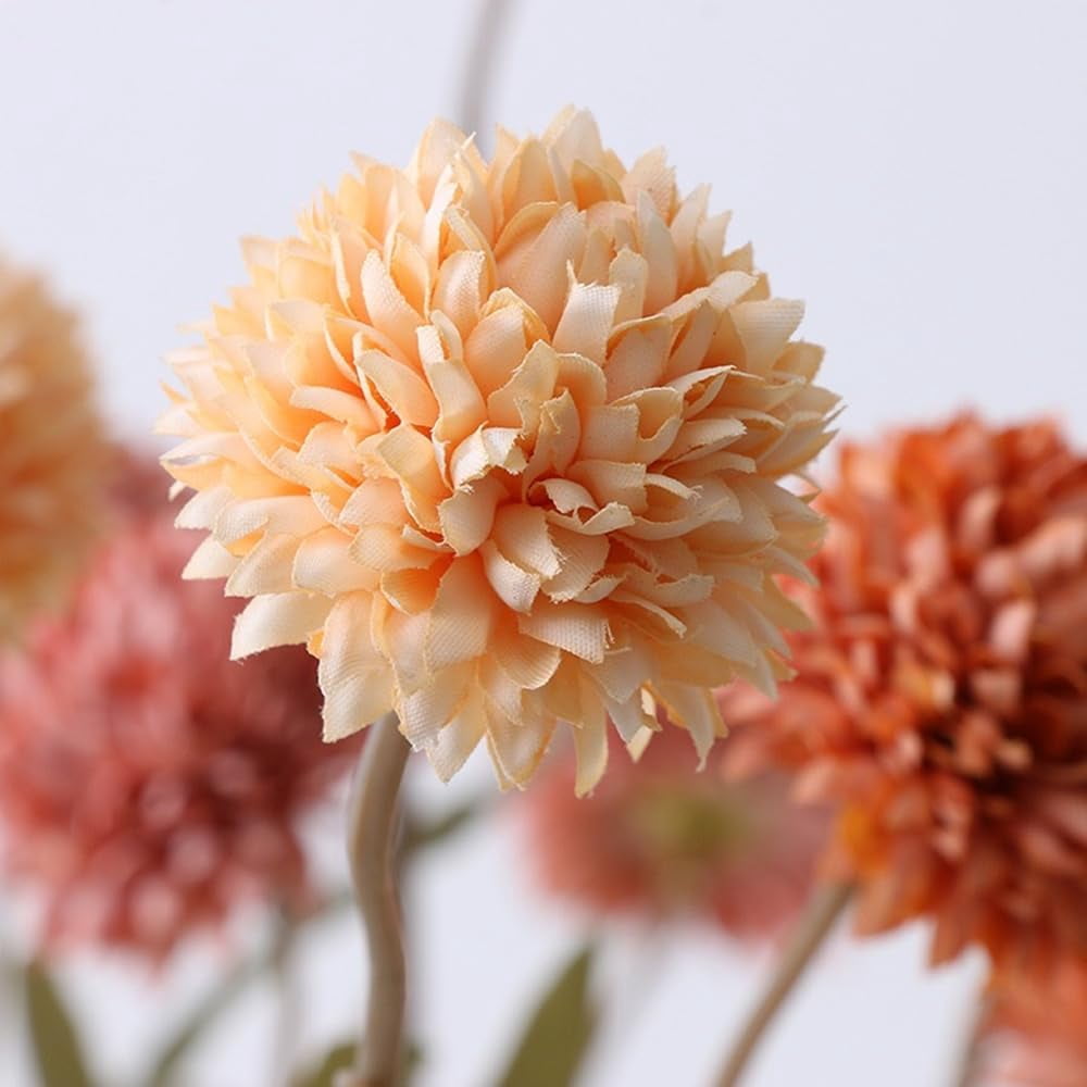 Artificial Flowers for Vases 20 Inch 10 Stems, Silk Dried Fake Mums Bouquet Indoor Faux Floral Arrangements for Decoration (White)